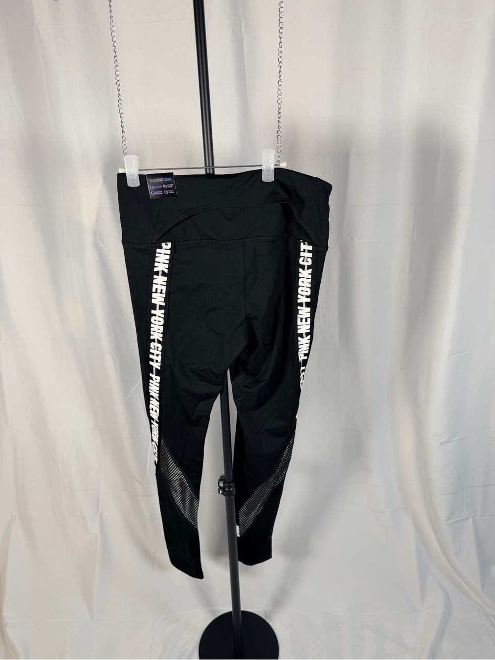 Victoria's Secret PINK NYC Leggings Black Graphic Logo Rare Flagship Exclusive - Picture 2 of 4